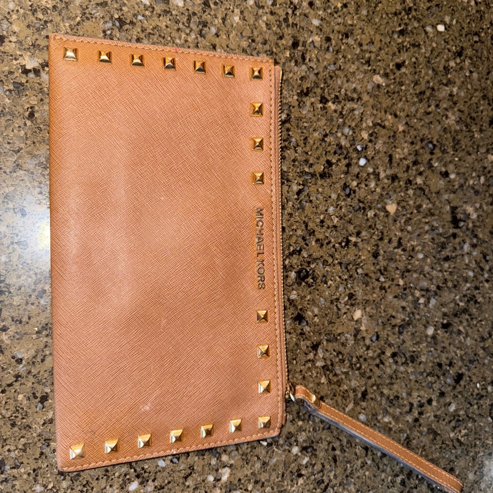 Michael Kors Brown Studded Card Holder